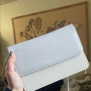 Pixie Mood Pale Blue and White Two-Tone Crossbody Bag